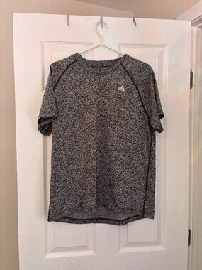 Men's Grey Performance Running Shirt | Moisture-Wicking Athletic Tee (Large)
